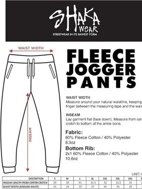 Shaka Wear Fleece Joggers Sweatpants Pants (Men’s Medium - Navy Blue)